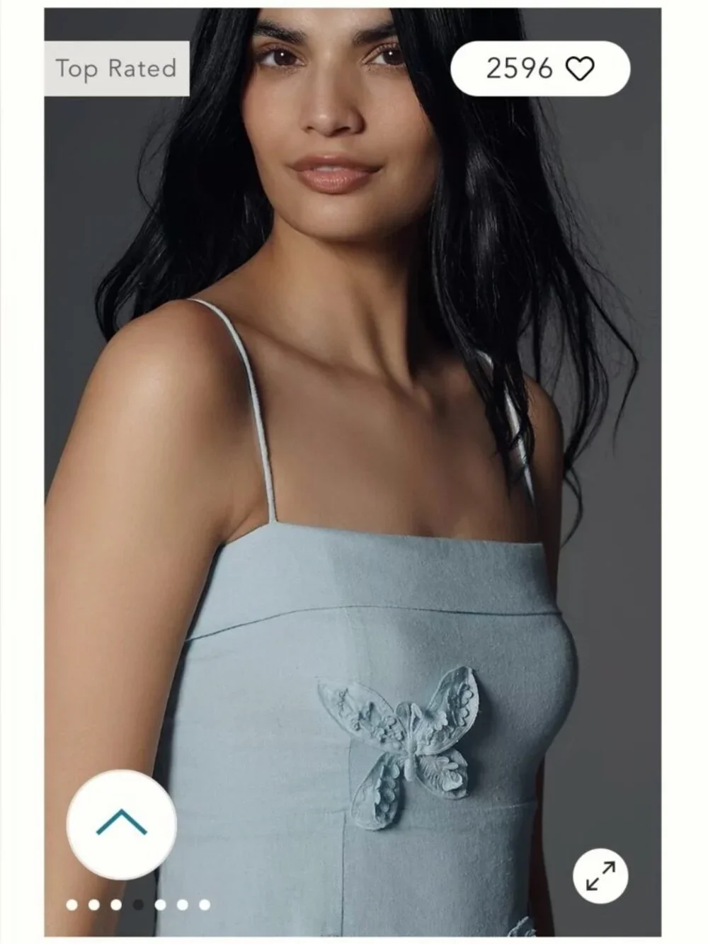 NWT Size 1X - Maeve Linen Blend 3D butterflies Appliqué Midi Dress (NWT US$ 248) - Picture 2 of 16
